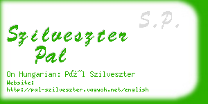 szilveszter pal business card